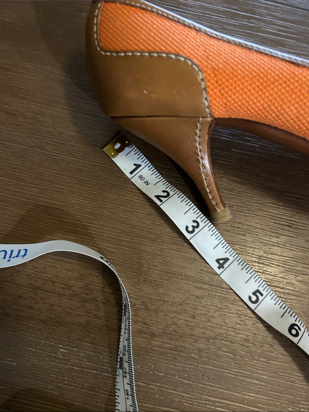 Prada Orange and Tan Pointed-Toe Pumps Vintage - Picture 10 of 10